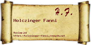 Holczinger Fanni névjegykártya
